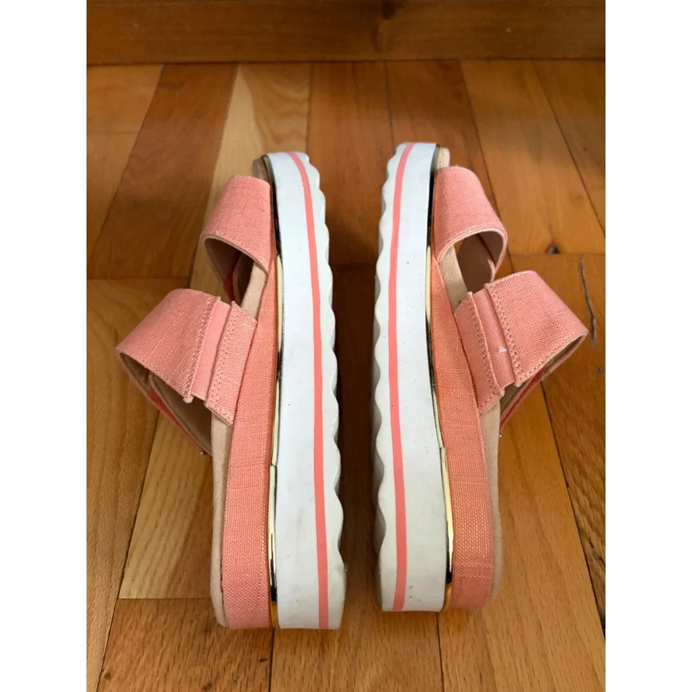 Womens Vionic Brandie Slide Platform Sandal Metallic Shine Coral Size 10